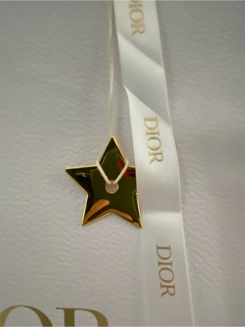 Dior White and Gold paper shopping bag